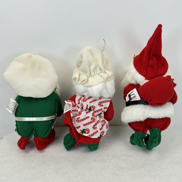 Vintage Santas Best Rennoc Santakins Christmas Elf Gnome Ornaments Set Of 3 - Picture 6 of 15